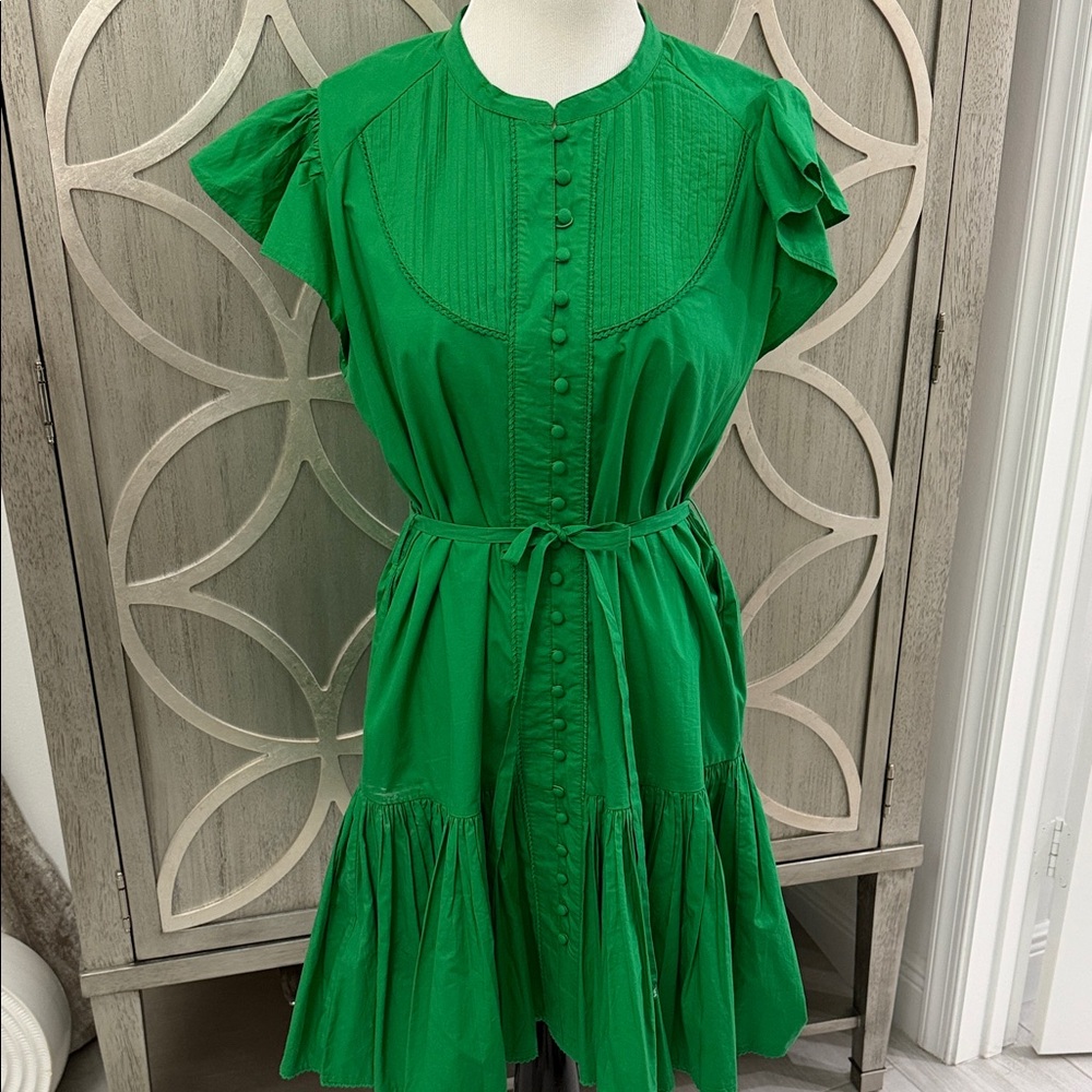 Caroline Constas Vibrant Green Mini Dress